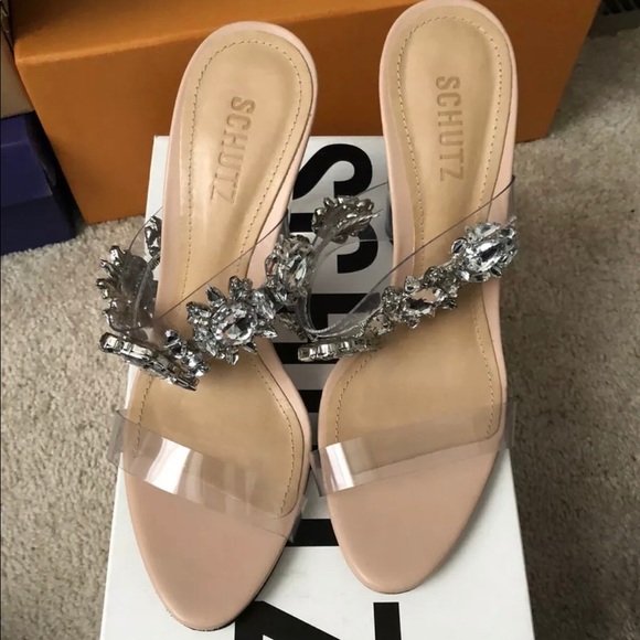 schutz blanck transparent sandals